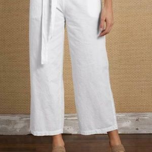 Soft Surroundings XS White Cantina Gauze Crop Pant